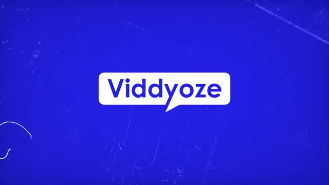 1. Viddyoze logo displayed prominently on a blue background. 2. The Viddyoze logo against a solid blue backdrop. 3. Logo of Viddyoze featured on a vibrant blue background.